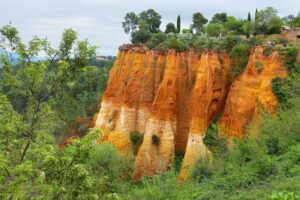 The ochre cliffs of Roussillon, ranked as one of the most beautiful villages of France
